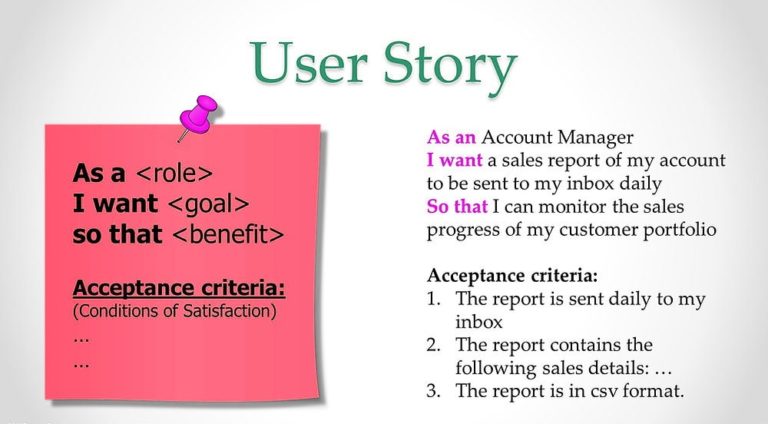 User Stories and Acceptance Criteria in Scrum with Examples and Template