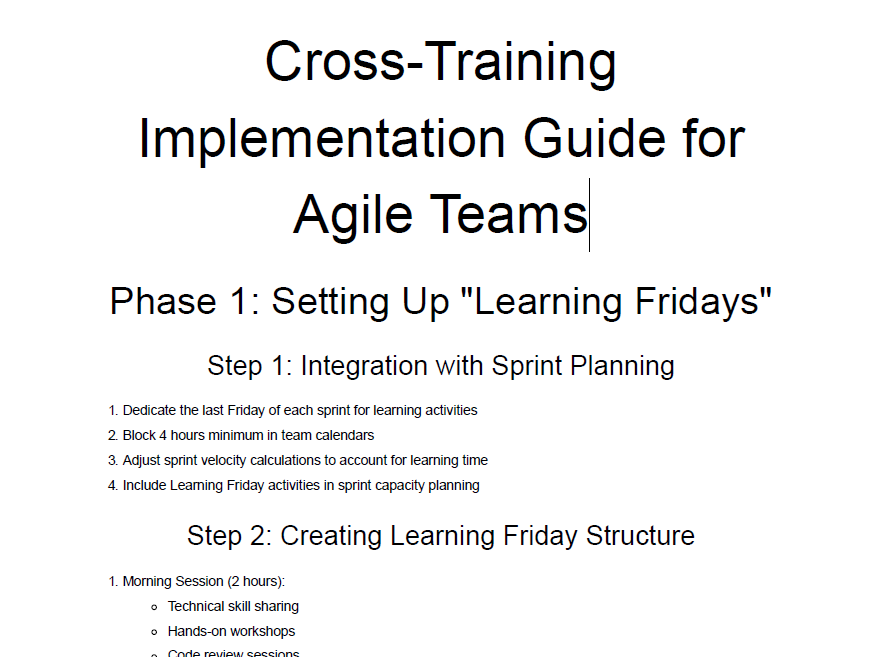 Cross-Training Implementation Guide for Agile Teams