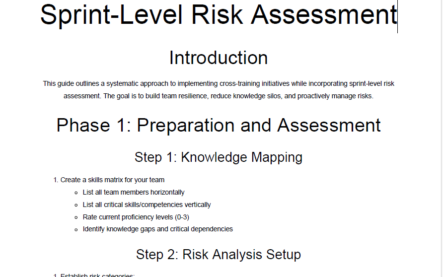 Sprint-Level Risk Assessment Guide