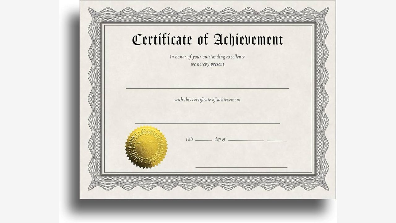 certificate of achievement